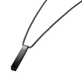 Geoffrey Beene 3D Customizable Vertical Bar Pendant Necklace (Black)