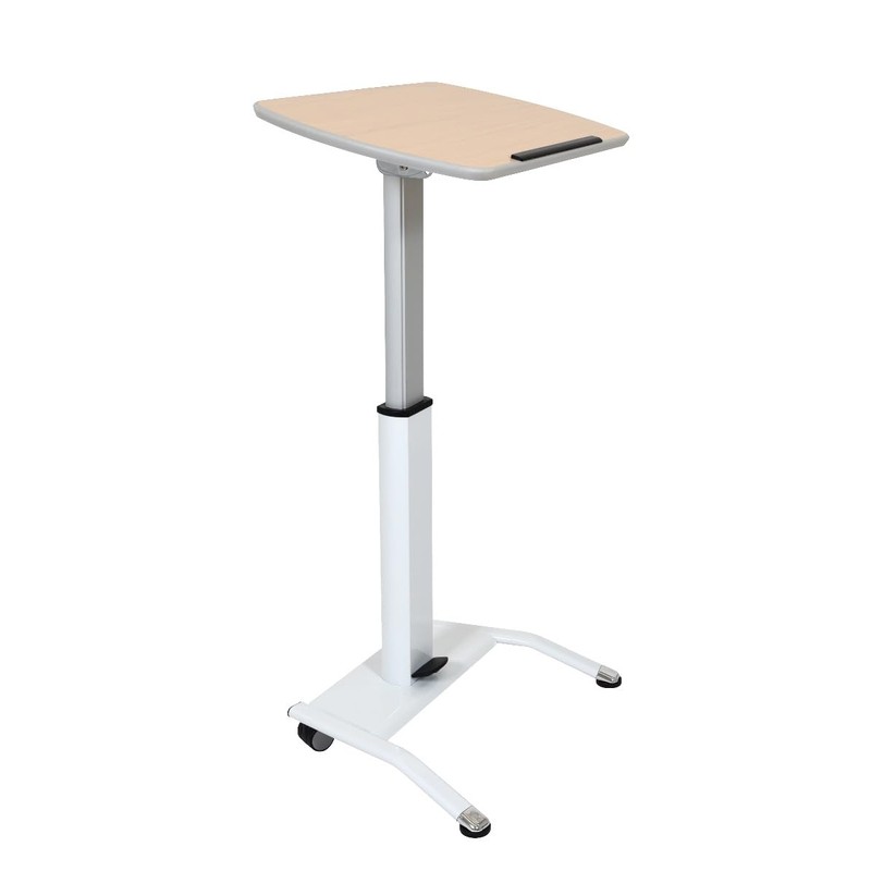 Classroom Basics LX-PNADJ-LW Pneumatic Adjustable-Height Lectern/Mobile Standing Desk - Light
