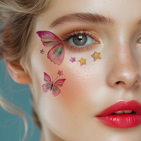 allydrew Waterproof Glitter Butterfly Wings and Fairy Design Temporary Tattoos