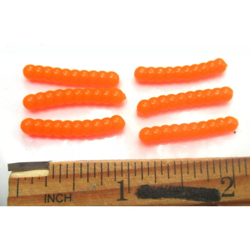 ALL AMERICAN Tournament Quality Soft Plastic Baits 50ct ORANGE 1"