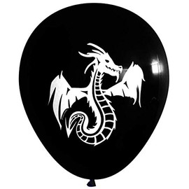 Dragon Balloons (16 pcs) by Nerdy Words (Black)