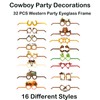 Qpout 32 PCS Western Party Decorations Cowboy Paper Glasses, Wild