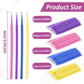 400 Stücke Wimpernbürstchen,Wimpernkamm,Wimpernbürste Silikon,Micro Applikatoren Pinsel,Einweg Wimpernverlängerung Pinsel Für Make-Up,Wimpernverlängerung,Dental Und Oral