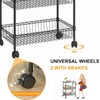 LALFPET 3 Tier Rolling Storage Cart with Adjustable Wire Shelving,