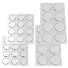 Round Clear Adhesive Bumpers Combo (Large, Medium) - Transparent Self Stick Rubber Pads for Glass Table Top, Furniture, Laptop, Mirrors - 40 PCs