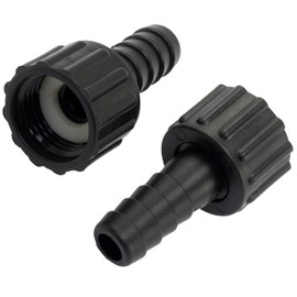 AERZETIX - C63566 Set of 2 Straight Hose Connections Female 1/2 Inch x 13 mm with Nut - Internal Thread - Adapter for Irrigation Systems Irrigation Pump - Plastic - Black