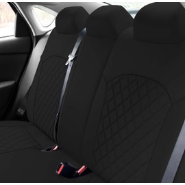 FH Group Custom Fit Neoprene Seat Covers for 2019-2024 Kia Forte with Neosupreme Water Resistant Automotive Seat Covers - Rear Set Black