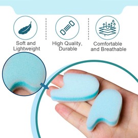 Foam Toe Separators for Overlapping Toes - 3 Layer Foam Toe Spacers - Prevent Friction and Release Pressure - Bunion Corrector(1/2" Thick) - 8 Pcs