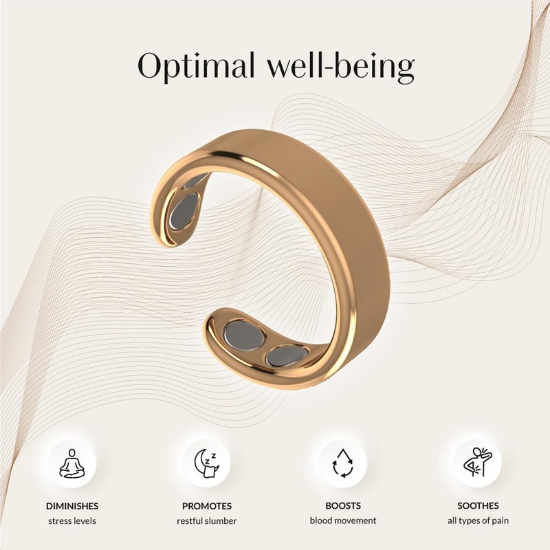 CALMI - Magnetic Wellness Ring 18K Gold Plated with Adjustable