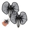 VICASKY 2pcs Black Bow Hair Clips with Rhinestone Sparkle Strong