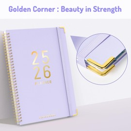 Forvencer Daily Planner 2025-2026, 18 Month Academic Planner, 8.5" x 11", Weekly and Monthly Planner, Jan 2025 - Jun 2026, Hardcover Day Planner, Spiral Agenda Book with Colorful Tabs, Office Home School Supplies, A4, Pink