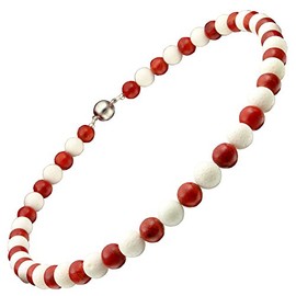 Necklace made of white and red coral magnetic coral necklace for women, coral