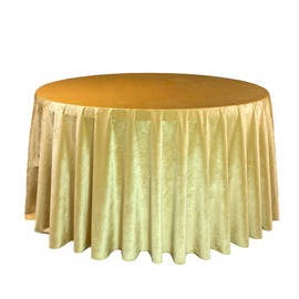 YOUR CHAIR COVERS - 120 Inch Round Velvet Tablecloth - Gold, Linen Table Cloth for Standard Round Tables