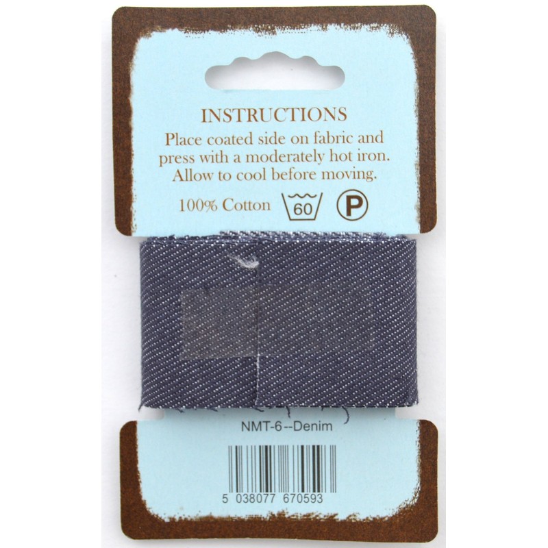 Nortexx Iron On Repair Tape-Dark Denim, 100% Cotton, 14 x