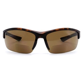 VITENZI - Gafas de sol bifocales semi sin montura TR90 para lectores envolventes para leer bajo el sol chieti en tortuga 2.50
