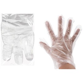 fiXte 100 x Clear Disposable Gloves Large DIY Food Hygiene Hair Dye and Multi Purpose