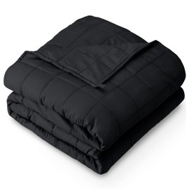 Bare Home Weighted Blanket Twin or Full Size 7lb (40" x 60") - All-Natural 100% Cotton - Premium Heavy Blanket Nontoxic Glass Beads (Black, 40"x 60")