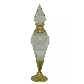 unbranded Crystal Perfume Decanter Bottle 24K Gold Plated With Stopper