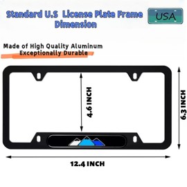 2 Pack Tri-Color 3 Colors Offroad Mountain Aluminum License Plate Frames Holder Compatible with Tacoma 4Runner Tundra Rav4 Highlander Sequoia (Blue Mountain)