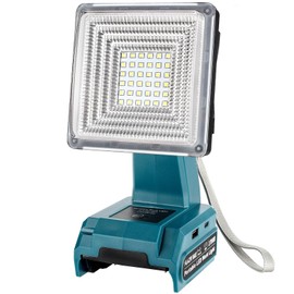 GRVODFRTA 25W 2000LM Cordless LED Work Light for Makita 18V Battery Portable Flood Lights for Outdoor Indoor Workshop Job Site, LED Floodlight with Pivoting Head/USB Port(No Battery)