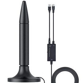 Amplified HD Digital TV Antenna, 300 Miles Long Range Reception Indoor HDTV Antenna with Amplifier, Support 4K 1080P VHF UHF TV Channels and All TV