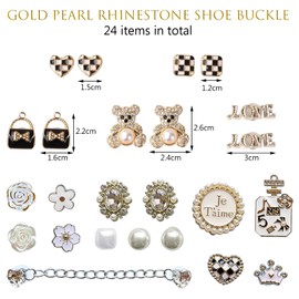 TYXHXTF Pack of 24 Shoe Badges, Shoe Charms, Shoe Charms, Clog Decor for Girls, Bling Charms Shoe, Charm for Children, Women Children, Synthesis
