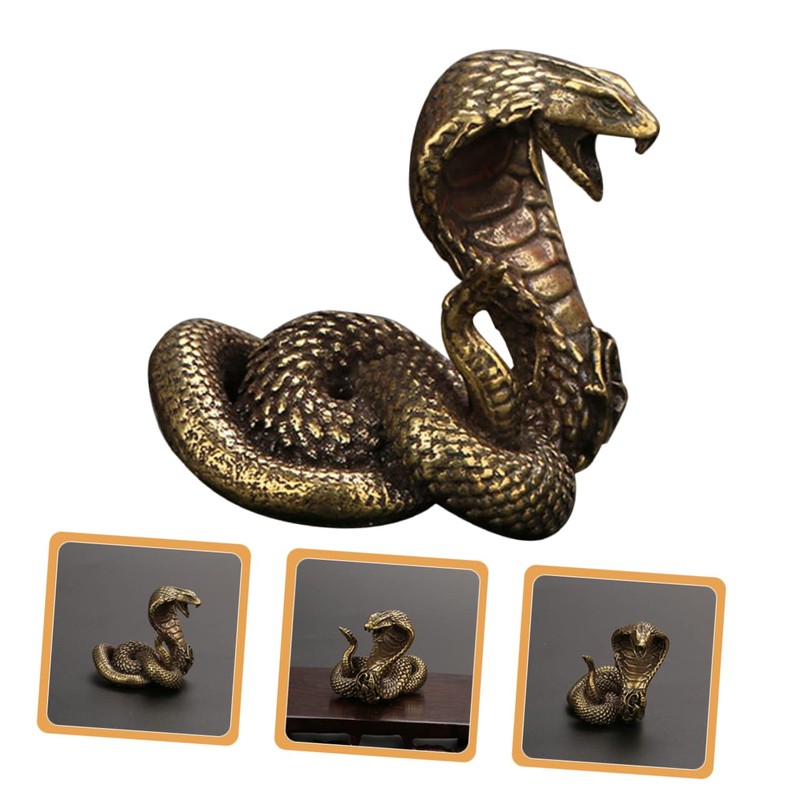 CORHAD Zodiac Snake Tea Table Ornament Sturdy Brass Statue for