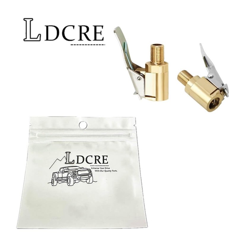 LDCRE Tire Air Chuck with Clip Adapter, Brass Locking Tire