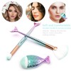 WEZCHUGHAOL 11Pcs Mermaid Makeup Brushes, Premium Synthetic Foundation Powder Concealers