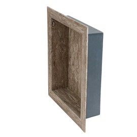 Palisade 17.5 in. x 15.5 in. Vinyl Waterproof Shower Niche Insert in Grecian Earth