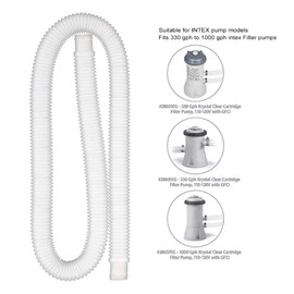 Swimming Pool Hose Diameter Pool Replacement Hose Long Swimming Pool Hose with Clamps 2Pcs 1.25 Inches 59 Inches-
