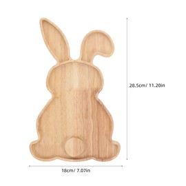 Ciieeo Easter Rabbit Shaped Wooden Tray Easter Charcuterie Board Bunny Shaped Cutting Board for Snacks, Fruits, Holiday Parties, Rustic Farmhouse Decor
