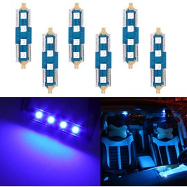 cciyu 36mm Festoon LED Bulbs 6418 LED Bulbs DE3423 DE3425 3030-4 SMD LED Interior Lights for Dome light Map light Glove Box light,6Pack Blue