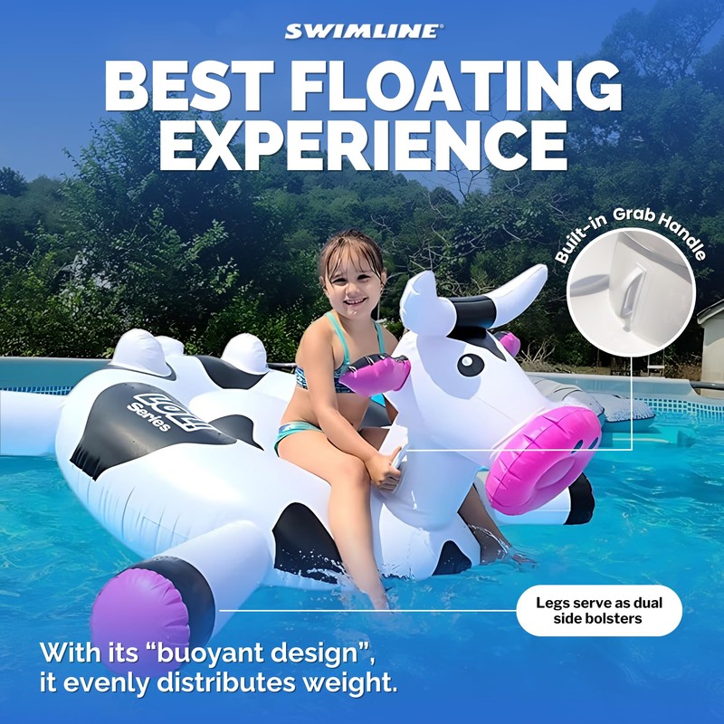 SWIMLINE ORIGINAL 90268 Giant Inflatable LOL Cow Pool Float |