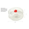 Tall Microwave Tempered Borosilicate Glass Plate Cover with Red Easy-Grip
