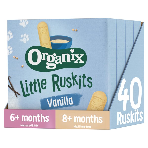 Organix Vanilla Organic Little Ruskits 6+ Months 60 g (Pack of 4)