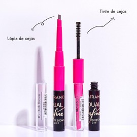 Lápiz y gel para cejas 2 en 1, Lápiz Retráctil para Cejas, Rellena, Define y Peina, Textura Cremosa Fácil Deslizamiento, Alta pigmentación, impermeable, Más de 12 horas de duración, Brown