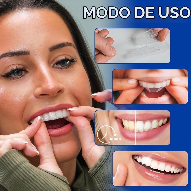 Mydear Tiras Blanqueadoras Dientes,14 Piezas Whitening Strips Profesional Blanqueador Dental,