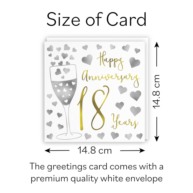Hunts England - 18th Wedding Anniversary Card - Happy Anniversary