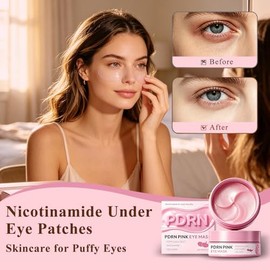 Nicotinamide Under Eye Patches (60 Pairs),PDRN Retinal Eye Patches, Skincare for Puffy Eyes,Fine Lines,Dark Circles,Bags & Wrinkles with Collagen & Hyaluronic Acid (Pink)