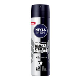 NIVEA MEN Desodorante Antimanchas, Black  White Invisible Power (150 ml) Frmula anti manchas, anti olor, anti sudor, anti irritacin y anti residuos...