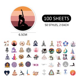 GTYHH 100 Yoga Stickers, Creative Graffiti Stickers, Waterproof Stickers, Can Be Used to Decorate Water Bottles, Notebooks and Skateboards