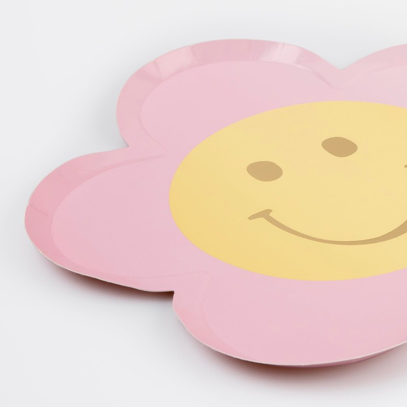 Meri Meri Happy Face Flower Plates (Pack of 8)