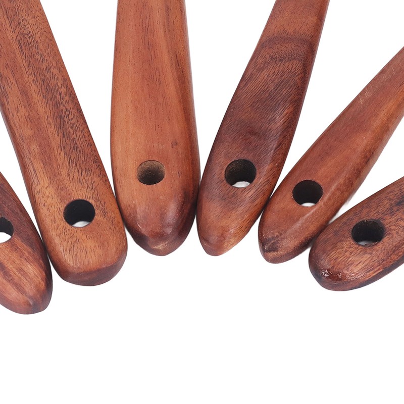 Kitchen Utensils Set Wooden Spatulas Spoons Comfortable Grip Minimaliset Kitchen
