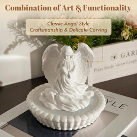 Angel Essential Oil Diffuser – Serene Aroma Diffuser with Guardian Angel Statue, Dimmable LED Light, Type-C Rechargeable, Sleep & Stress Relief for Bedroom, Office, Spa, Yoga & More