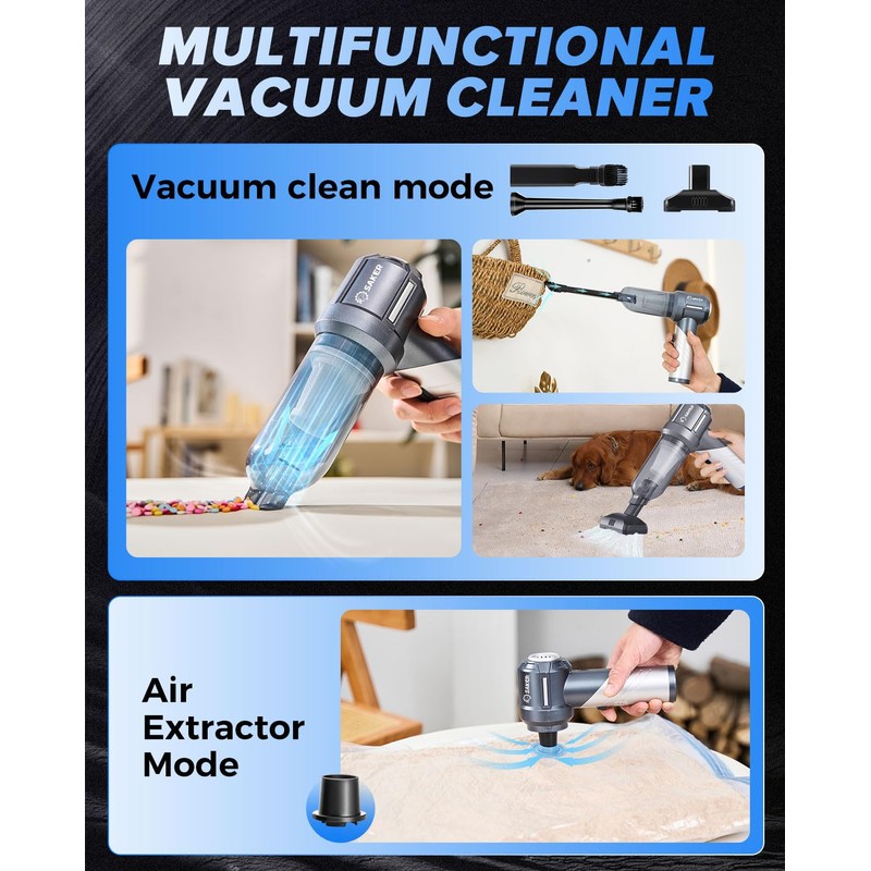 Saker Car Vacuum Portable Cordless, Foldable Mini Handheld Vacuum Cordless