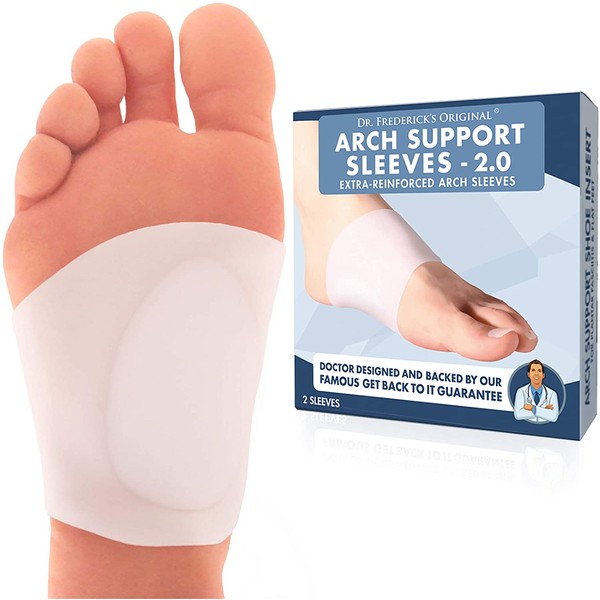 Dr. Frederick's Original Arch Support Sleeves 2.0 - Doctor Developed Flat Foot Arch Supports - 2 Pieces - Large/XL