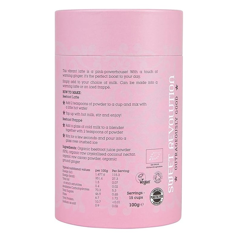 Sweet Revolution Organic Beetroot Latte with Ginger Barista Blend 100g