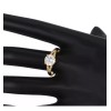 Dtup Anillo Compromiso Chapado En Oro De 18k Piedra Grande