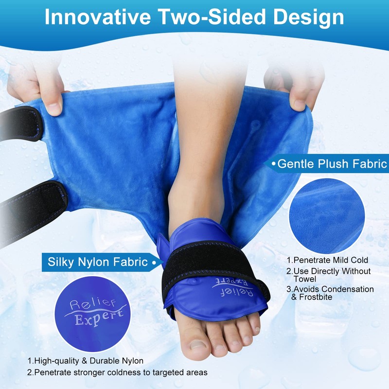 Relief Expert Ankle Ice Pack Wrap 2 Packs – Reusable